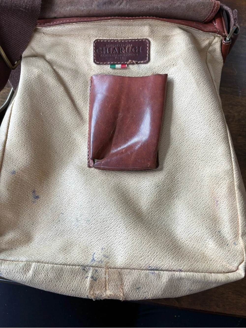Chiarugi Brown Italian Leather Messenger Bag